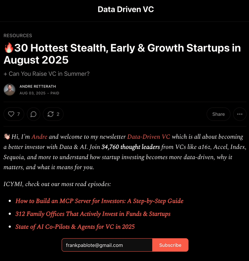 Andre Retterath Data Driven VC